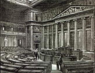 Interior of Houses of Parliament, Vienna, from 'Leisure Hour', 1891 (engraving) | Obraz na stenu