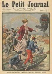 Generosity of the City of Paris and France in rescuing the victims of the floods, illustration from 'Le Petit Journal', supplement illustre, 13th February 1910 (colour litho) | Obraz na stenu