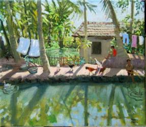 Backwaters, India (oil on canvas) | Obraz na stenu
