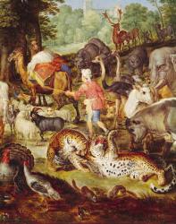 Noah's Ark, detail of the right hand side, after a painting by Jan Brueghel the Elder (oil on canvas) | Obraz na stenu