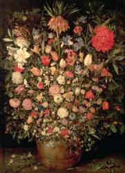 Large bouquet of flowers in a wooden tub, 1606-07, (oil on canvas) | Obraz na stenu