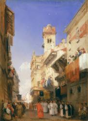 Corso Sant'Anastasia, Verona (oil on panel) | Obraz na stenu