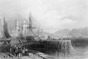 Port Glasgow, engraved by J.W. Appleton, 1841 (engraving) | Obraz na stenu