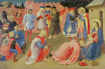Adoration of the Magi, predella panel from the Linaiuoli Triptych, 1433 (tempera on panel) | Obraz na stenu