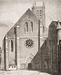 Abbey of Sainte Genevieve, Paris, from 'Le Moyen Age et La Renaissance' by Paul Lacroix (1806-84) published 1847 (litho) | Obraz na stenu