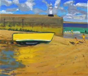 Yellow Boat,St Ives,2017,(oil on canvas) | Obraz na stenu