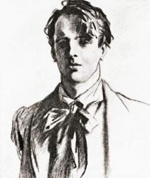 William Butler Yeats, 1865  1939. Irish poet. After the charcoal drawing by J. S. Sargent. From Impressions of English Literature, published 1944. | Obraz na stenu