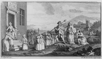 The Foundlings, engraved by Francois Morellon La Cave, 1739 (engraving) | Obraz na stenu