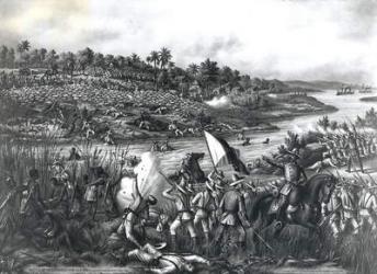 Battle of Paceo (Manila), Philippines, 4th-5th February 1899 (litho) (b&w photo) | Obraz na stenu