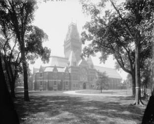 Memorial Hall, Harvard College, c.1899 (b/w photo) | Obraz na stenu