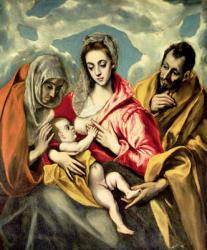 Virgin and Child with SS. Anne and Joseph, 1587-96 (oil on canvas) | Obraz na stenu