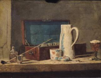 Still Life of Pipes and a Drinking Glass (oil on canvas) | Obraz na stenu