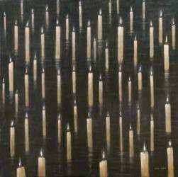 Candles on the Lake, Udaipur, India, 2012 (acrylic on canvas) | Obraz na stenu