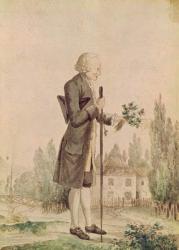 Jean-Jacques Rousseau (1712-78) Gathering Herbs at Ermenonville (w/c on paper) | Obraz na stenu