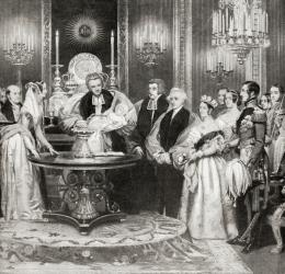 The Baptism of the Princess Royal (oil on canvas) (b/w photo) | Obraz na stenu