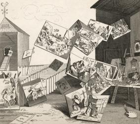 The Battle of the Pictures, from 'The Works of Hogarth', published 1833 (litho) | Obraz na stenu