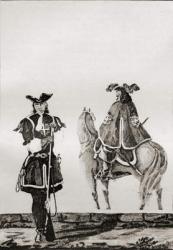 Company of Musketeers of King Louis XIV, from 'Memoires de Charles de Batz-Castelmore Comte d'Artagnan', published 1928 (litho) | Obraz na stenu