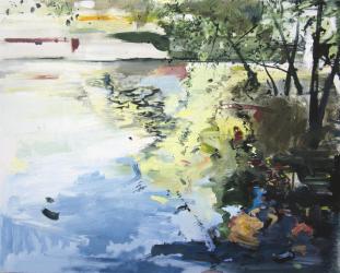 The Alster in High Summer, Hamburg, 2013, (oil on board) | Obraz na stenu