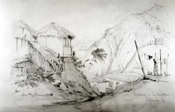 View of Valparaiso, 1834 (pencil & w/c on paper) (b/w photo) | Obraz na stenu