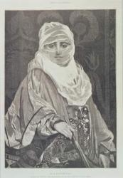 'La Favorita'- Woman with a Veil (engraving) | Obraz na stenu