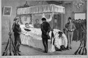 The Funeral of Garibaldi at Caprera: The Body Lying in State, from 'The Illustrated London News', 17th June 1882 (engraving) | Obraz na stenu
