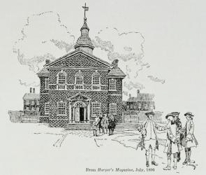 Carpenter's Hall, Philadelphia, where the First and Second Continental Congresses held their sessions, from Harper's Magazine, 1896 (litho) | Obraz na stenu