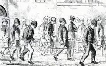 Convicts Exercising in Pentonville Prison, from 'The Criminal Prisons of London and Scenes of Prison Life' by Henry Mayhew and John Binny, 1862 (engraving) | Obraz na stenu