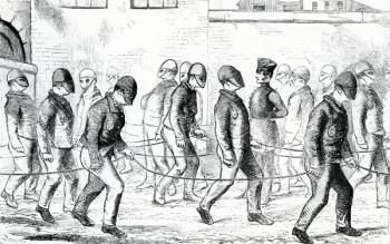 Convicts Exercising in Pentonville Prison, from 'The Criminal Prisons of London and Scenes of Prison Life' by Henry Mayhew and John Binny, 1862 (engraving) | Obraz na stenu