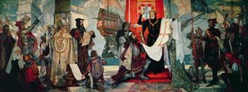 Departure for the Cape, King Manuel I of Portugal blessing Vasco da Gama and his expedition, c.1935 | Obraz na stenu