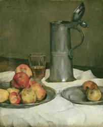 Still life with apples and pewter jug, 1878 (oil on canvas) | Obraz na stenu
