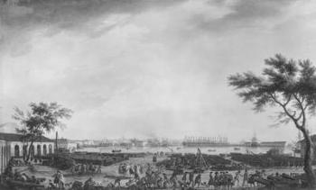 New Port and Arsenal of Toulon, seen from the artillery depot, 1755 (oil on canvas) | Obraz na stenu