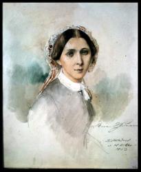 Portrait of Clara Schumann (1819-96) 1853 (w/c on paper) | Obraz na stenu