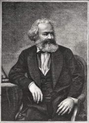 Portrait of Karl Marx (1818-83) 1857 (litho) (b/w photo) | Obraz na stenu