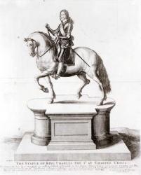 The statue of King Charles the 1st at Charing Cross (engraving) (b/w photo) | Obraz na stenu