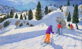 Skiing,Rock City,Selva Gardena,Italy,2016,(oil on canvas) | Obraz na stenu