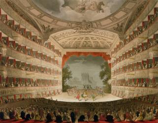 Kings Theatre Opera House, engraved by J. Bluck, pub. by Ackermann's 'Repository of Arts'(aquatint) | Obraz na stenu