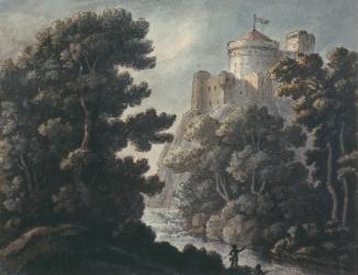 Landscape with castle on a rock | Obraz na stenu