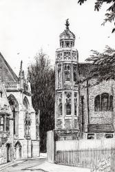 Trinity Street Cambridge, 2008, (ink on paper) | Obraz na stenu