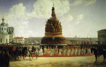 The Consecrating of the Monument to the Millennium of Russia in Novgorod in 1862, 1864 (oil on canvas) | Obraz na stenu