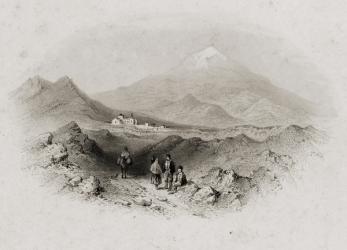 Nicolosi and Mount Etna (engraving) | Obraz na stenu