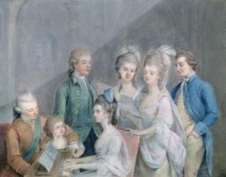 The family of Charles Schaw, 9th Baron Cathcart (1721-76) (pastel on paper) | Obraz na stenu