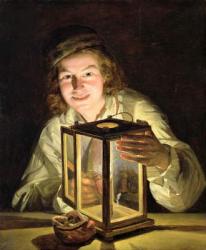 The Young Stableboy with a Stable Lamp, 1824 (oil on panel) | Obraz na stenu