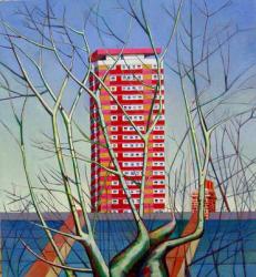 Red Tower, 2005 (oil on canvas) | Obraz na stenu