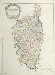 Map of Corsica (coloured engraving) | Obraz na stenu