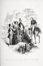Mr. Carker introduces himself to Florence and the Skettles family, illustration from 'Dombey and Son' by Charles Dickens (1812-70) first published 1848 (litho) | Obraz na stenu