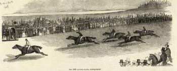 The 2000 Guinea Race, Newmarket, from 'The Illustrated London News', 3rd May 1845 (engraving) | Obraz na stenu