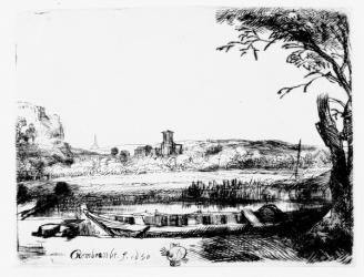 View of a Canal, 1650 (etching) | Obraz na stenu