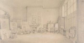 Sir Thomas Lawrence's Studio; 65 Russell Square, London, 1824 (pencil, heightened with touches of white on buff paper) | Obraz na stenu