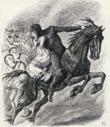 Illustration after J. Tenniel for the poem 'The Nurse's Story, The Hand of Glory', from 'The Ingoldsby Legends or Mirth and Marvels', by Thomas Ingoldsby, published in 1865 (litho) | Obraz na stenu