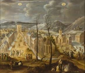 January and February from Los doce meses del año (The Twelve Months of the Year), 1650-99 (oil on canvas) | Obraz na stenu